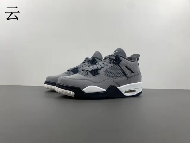 Air Jordan 4 Gris Blanc Noir Chaussures de Basketball 10