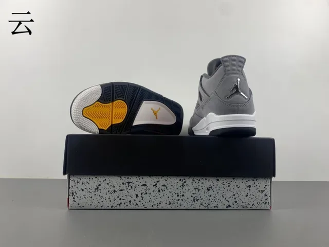 Air Jordan 4 Gris Blanc Noir Chaussures de Basketball 15