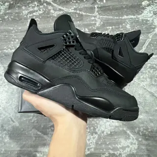 Air Jordan 4 Monochrome Black Basketball Shoes