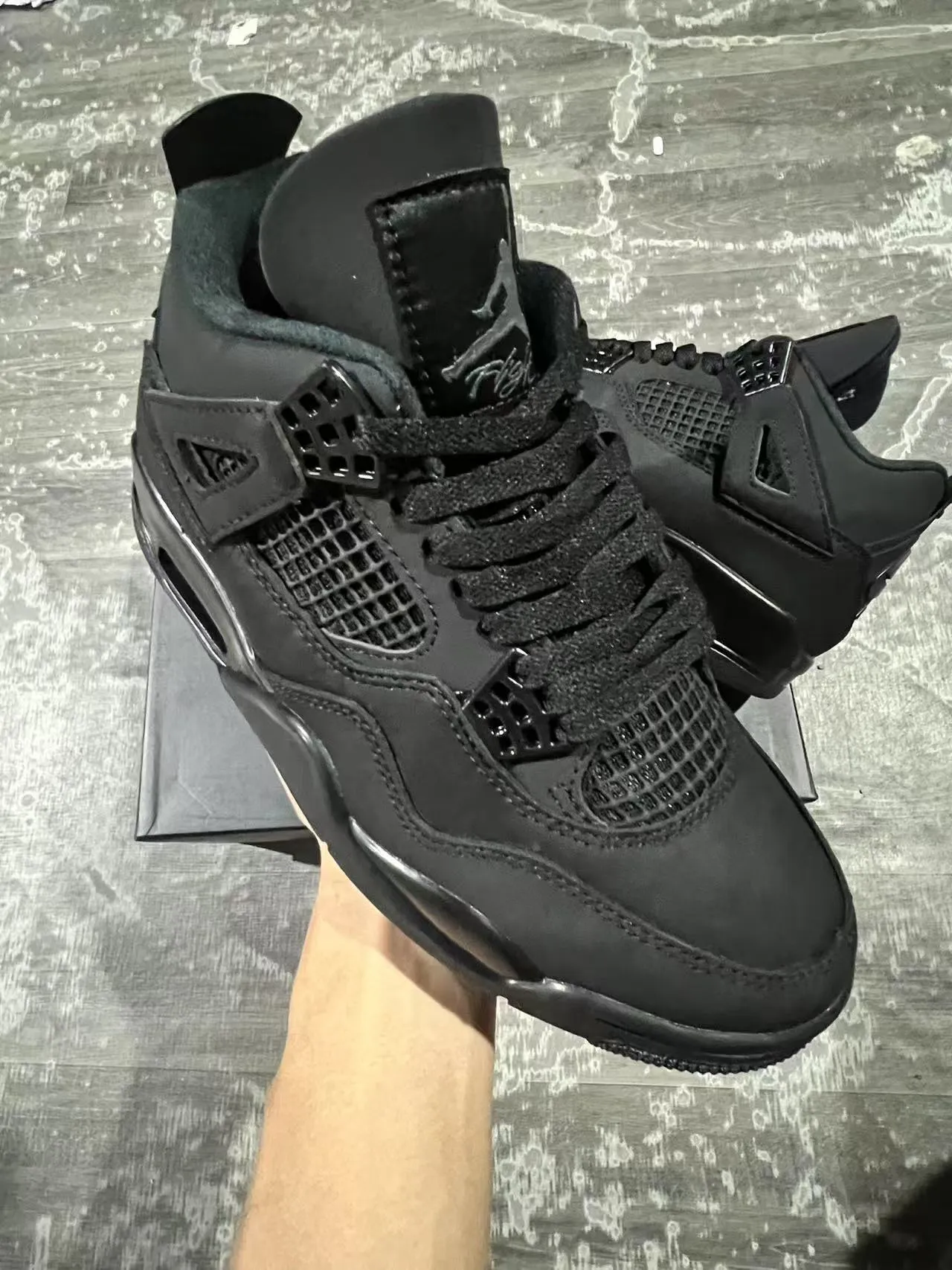 Chaussures de basketball Air Jordan 4 noir monochrome 2