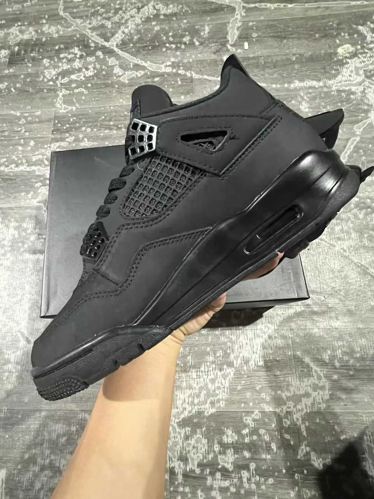 Chaussures de basketball Air Jordan 4 noir monochrome 5