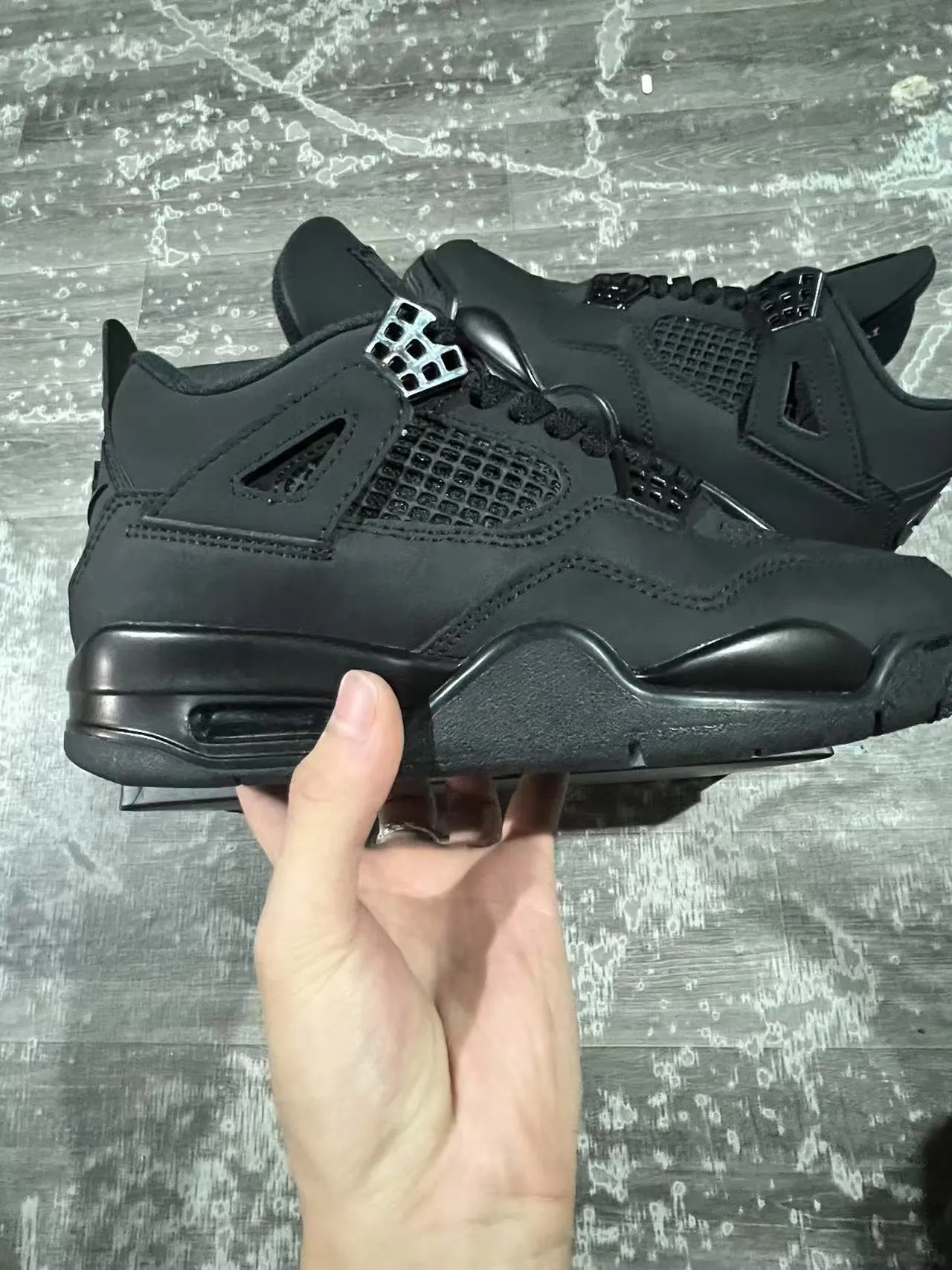 Chaussures de basketball Air Jordan 4 noir monochrome 7