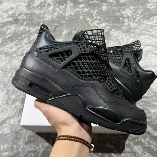 Air Jordan 4 Monochrome Black Basketball Shoes