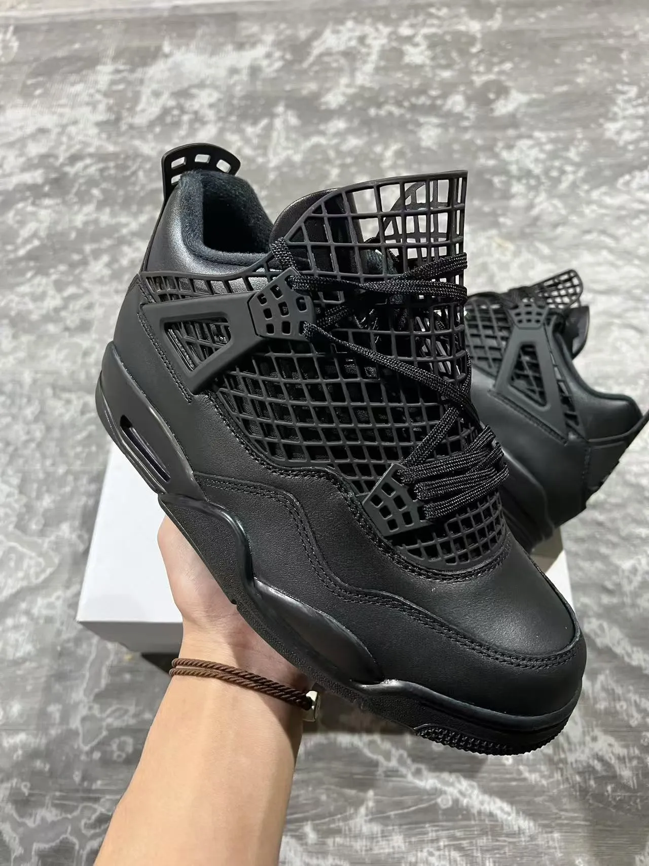 Chaussures de basketball Air Jordan 4 noir monochrome 2