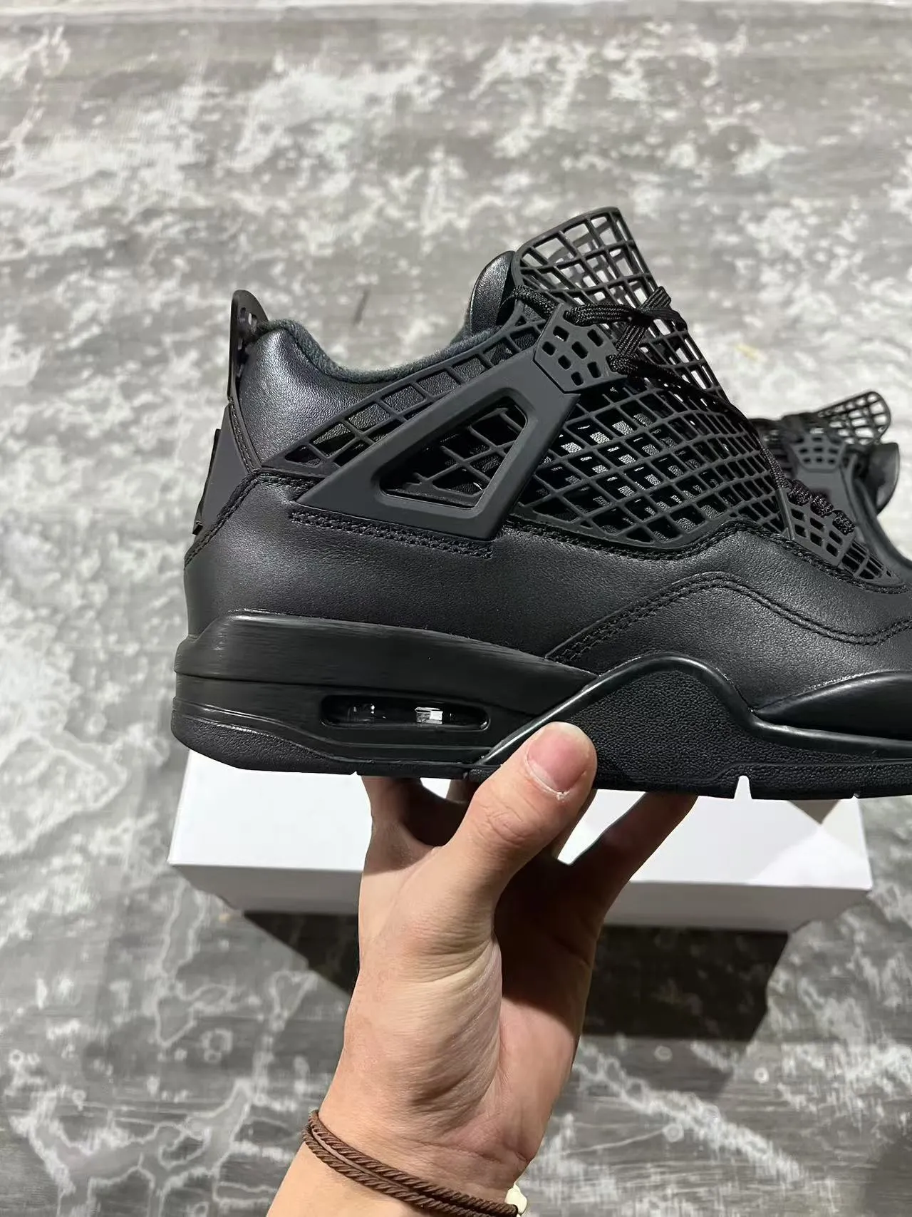Chaussures de basketball Air Jordan 4 noir monochrome 7