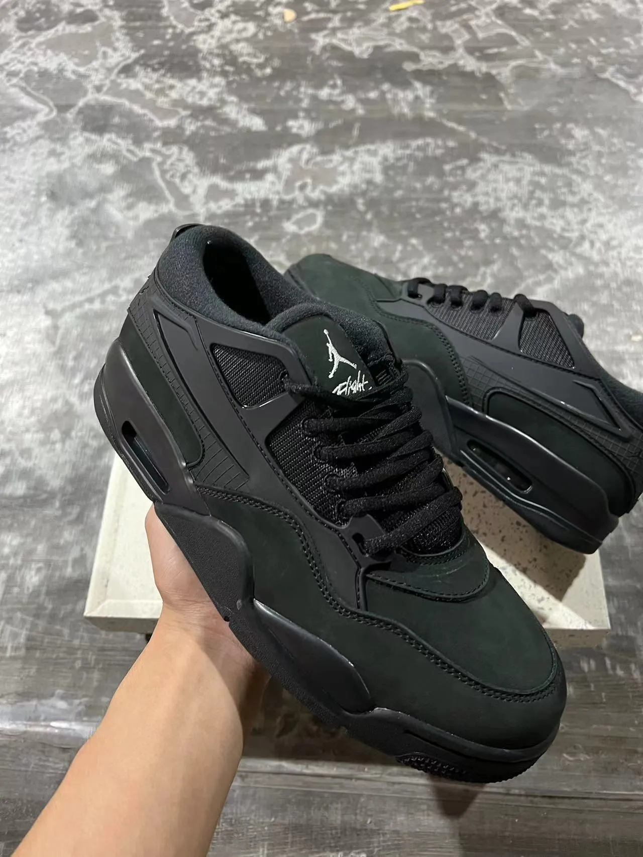 Air Jordan 4 Monochrome Dark Green Black Basketball Shoes 10