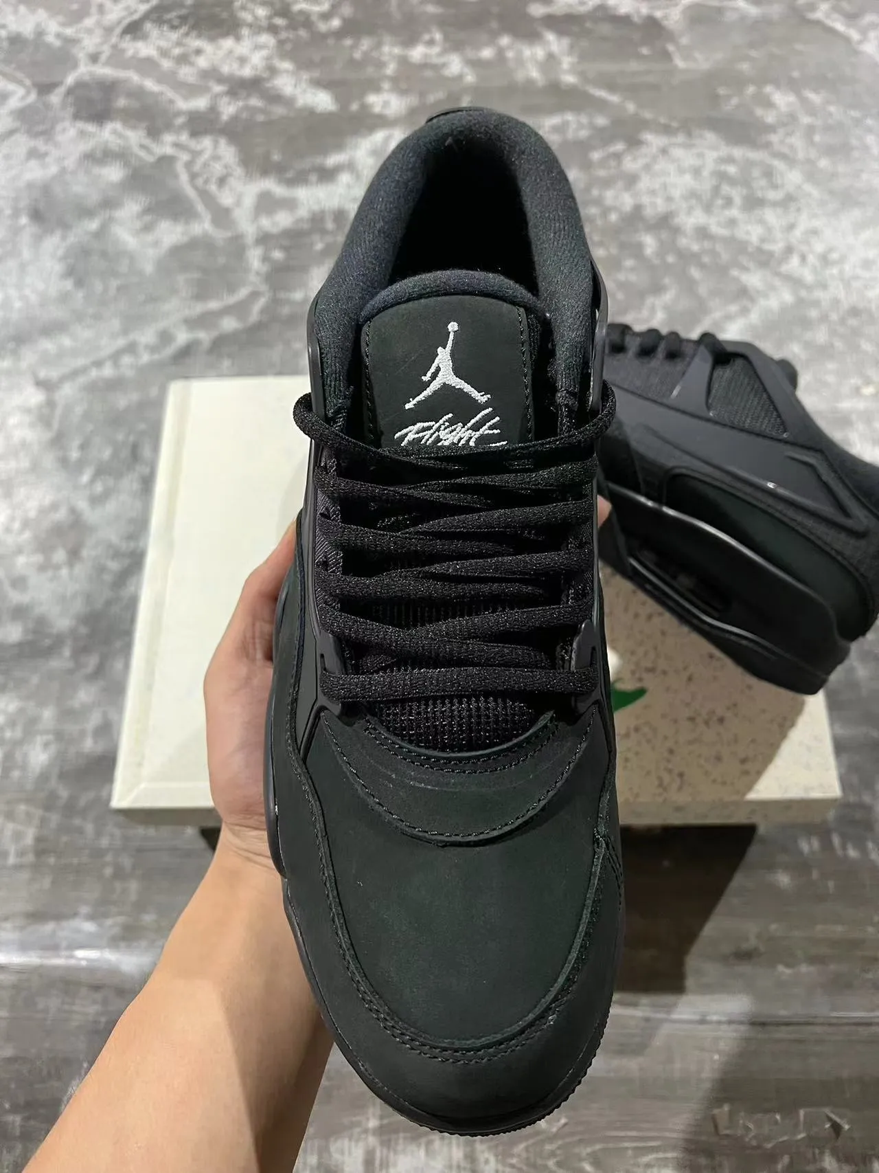 Air Jordan 4 Monochrome Dark Green Black Basketball Shoes 2