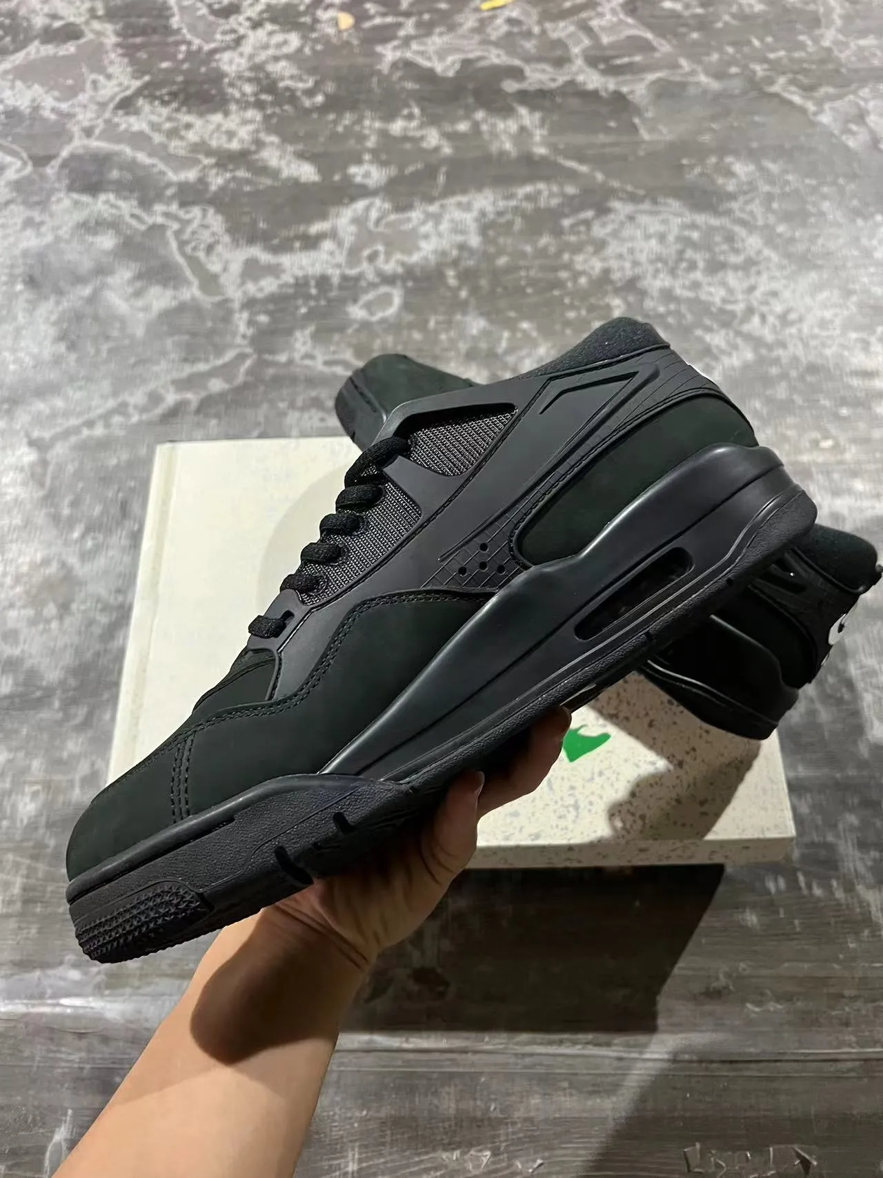 Air Jordan 4 Monochrome Dark Green Black Basketball Shoes 4
