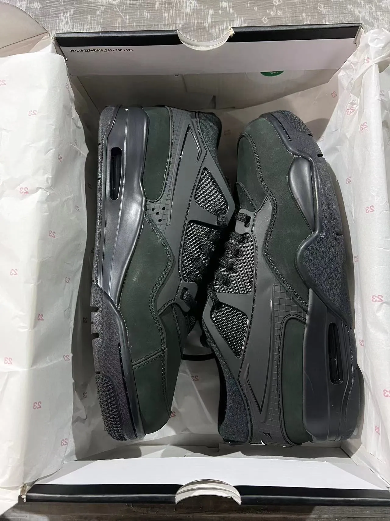 Air Jordan 4 Monochrome Dark Green Black Basketball Shoes 8