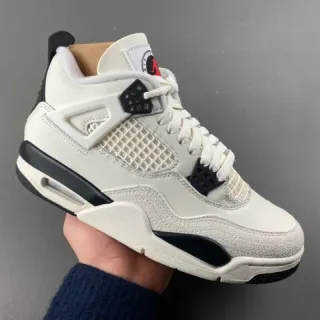Air Jordan 4 Off-White and Black Basketball Shoes