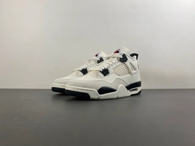 Air Jordan 4 Off-White and Black Basketball Shoes 10