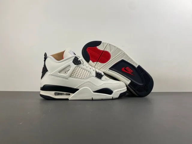 Air Jordan 4 Off-White and Black Basketball Shoes 12