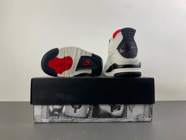 Air Jordan 4 Off-White and Black Basketball Shoes 16