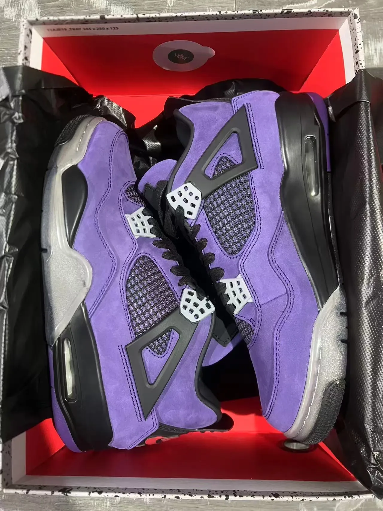 Air Jordan 4 Chaussures de Basket Ante Violette Œillets d'Aile Noirs 3