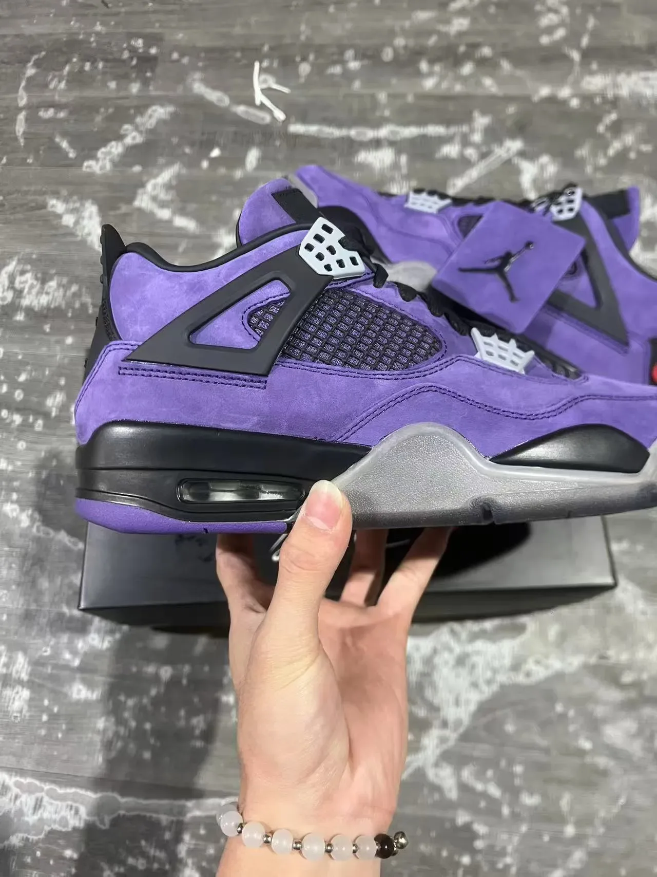Air Jordan 4 Chaussures de Basket Ante Violette Œillets d'Aile Noirs 6