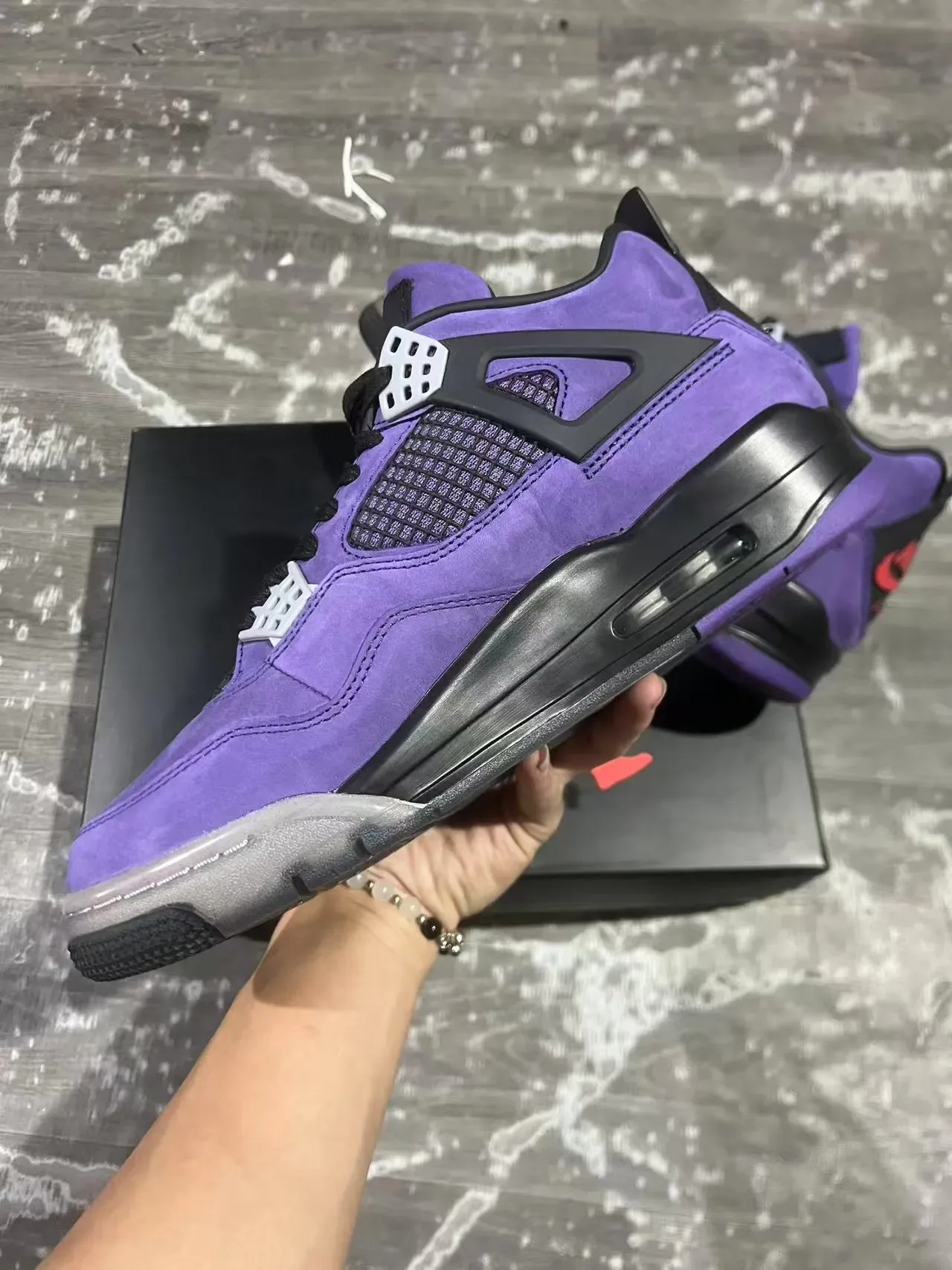 Air Jordan 4 Chaussures de Basket Ante Violette Œillets d'Aile Noirs 8