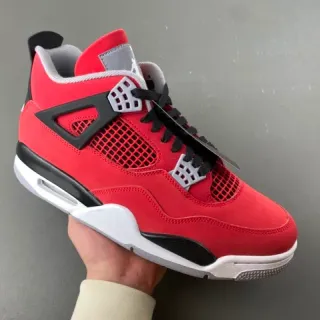 Air Jordan 4 Vermelho Preto Branco Tênis de Basquete