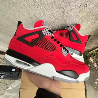 Air Jordan 4 Red Black White Zapatos de Baloncesto