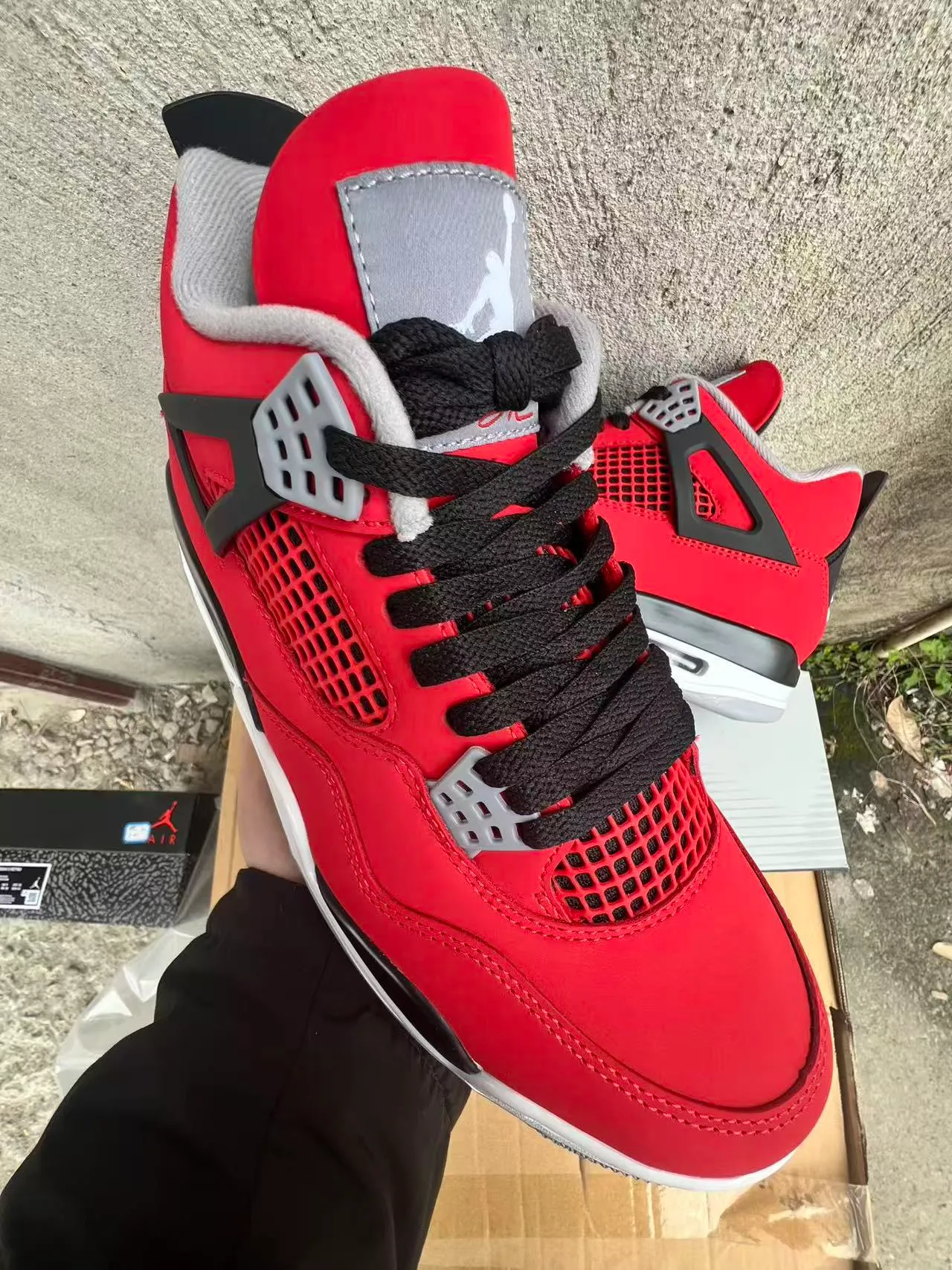 Air Jordan 4 Red Black White Basketball Shoes 2