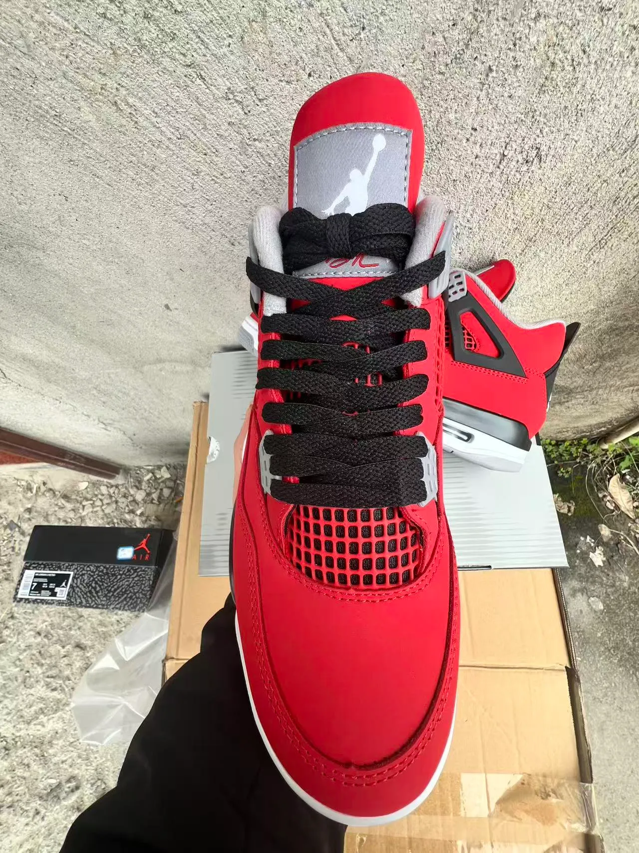 Air Jordan 4 Red Black White Basketball Shoes 3