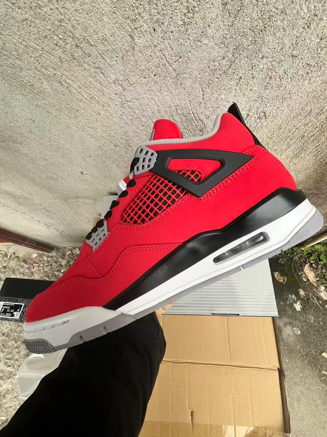 Air Jordan 4 Red Black White Basketball Shoes 5