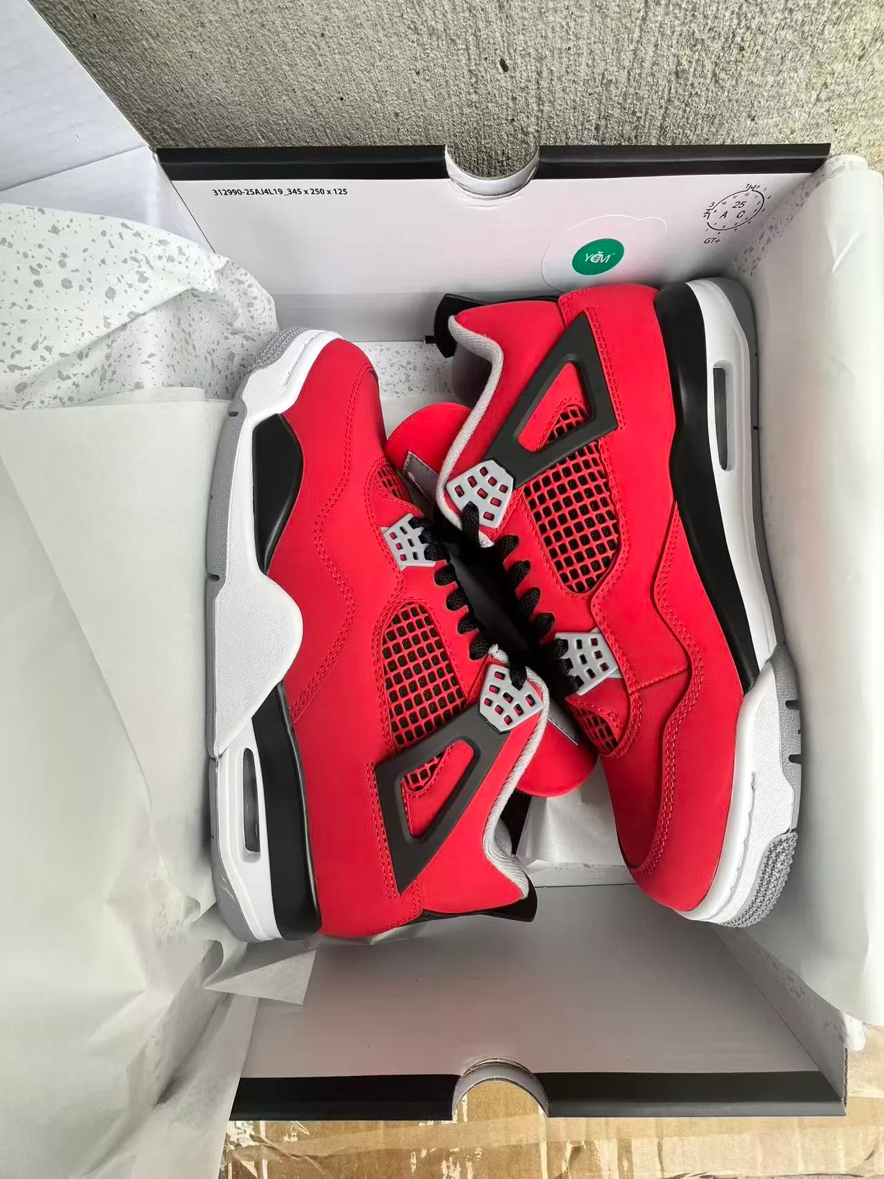 Air Jordan 4 Red Black White Basketball Shoes 9