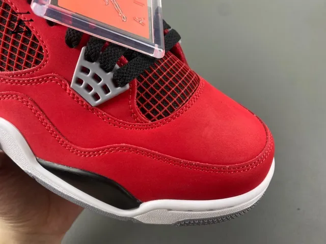 Air Jordan 4 Red Black White Basketball Shoes 3