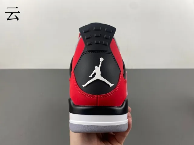Air Jordan 4 Red Black White Basketball Shoes 5