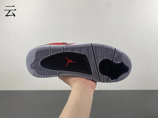 Air Jordan 4 Red Black White Basketball Shoes 6