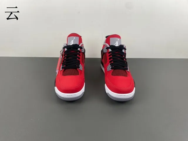 Air Jordan 4 Red Black White Basketball Shoes 10
