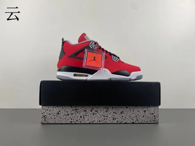 Air Jordan 4 Red Black White Basketball Shoes 15