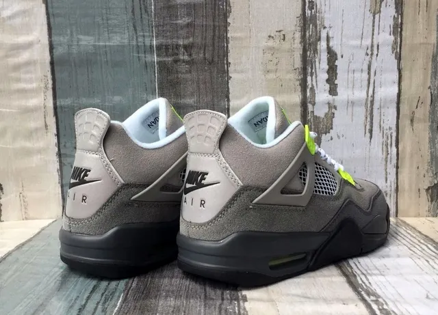 Air Jordan 4 Retro Gray Volt Basketball Shoes 2