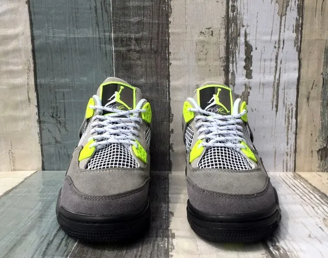 Air Jordan 4 Retro Gray Volt Basketball Shoes 5