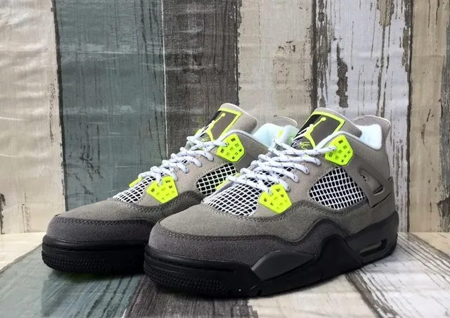Air Jordan 4 Retro Gray Volt Basketball Shoes 7