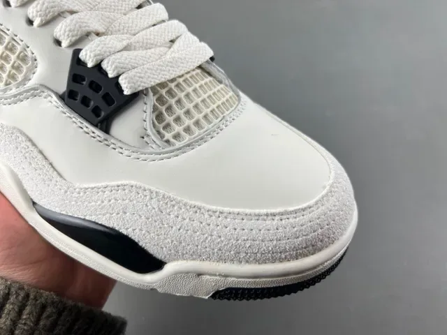 Air Jordan 4 Blanc Noir Chaussures de Basketball 2