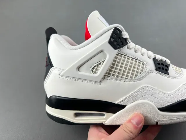 Air Jordan 4 Blanc Noir Chaussures de Basketball 3