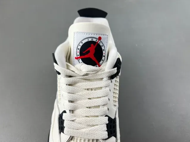 Air Jordan 4 Blanc Noir Chaussures de Basketball 6