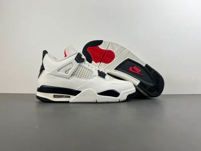 Air Jordan 4 Blanc Noir Chaussures de Basketball 12