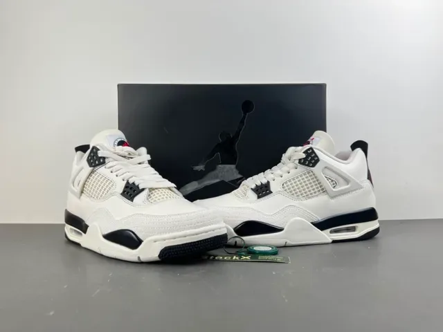 Air Jordan 4 Blanc Noir Chaussures de Basketball 13