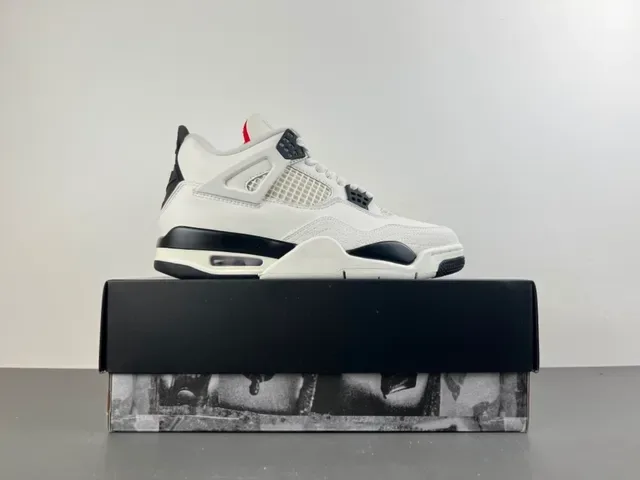 Air Jordan 4 Blanc Noir Chaussures de Basketball 15