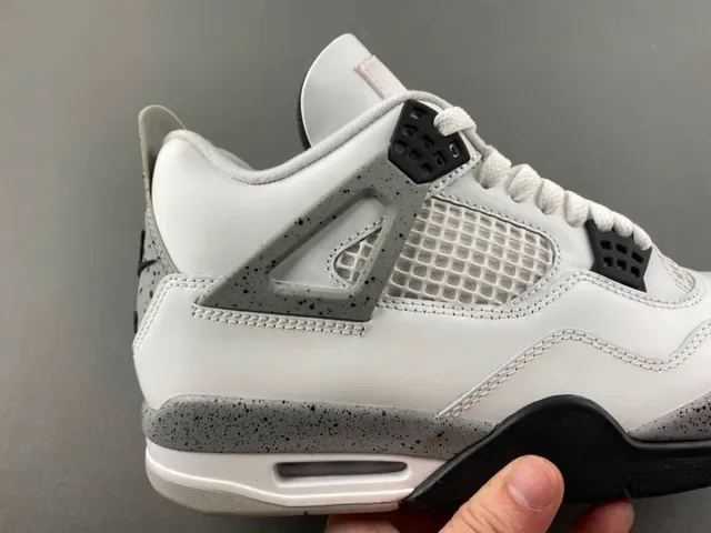 Air Jordan 4 Blanc Noir Gris Speckle Chaussures de Basketball 3