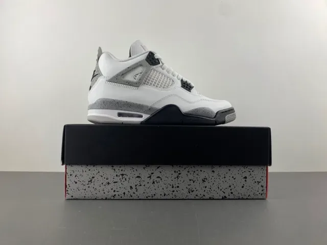 Air Jordan 4 Blanc Noir Gris Speckle Chaussures de Basketball 15