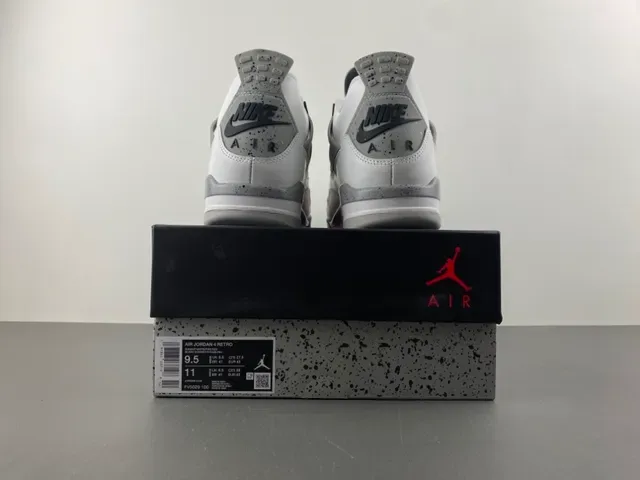Air Jordan 4 Blanc Noir Gris Speckle Chaussures de Basketball 17