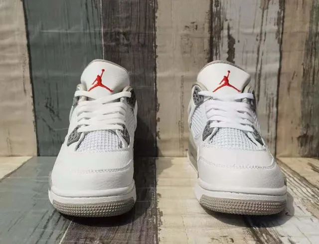 Air Jordan 4 White Gray Red Basketball Shoes 2