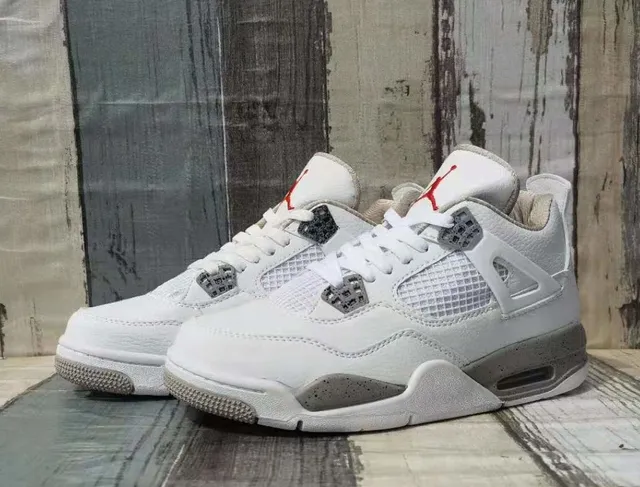 Air Jordan 4 White Gray Red Basketball Shoes 3