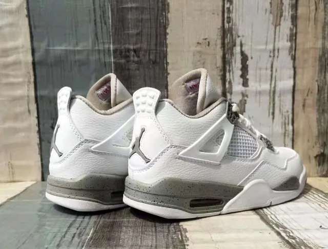 Air Jordan 4 White Gray Red Basketball Shoes 5
