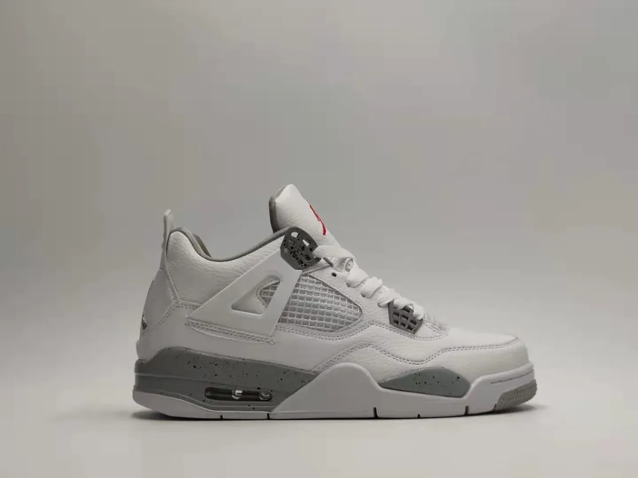 Air Jordan 4 Chaussures de Basketball Blanc Gris Rouge 2