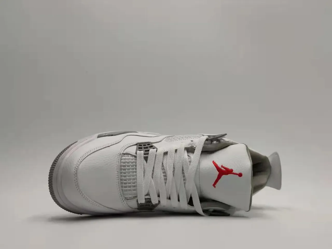 Air Jordan 4 Chaussures de Basketball Blanc Gris Rouge 6