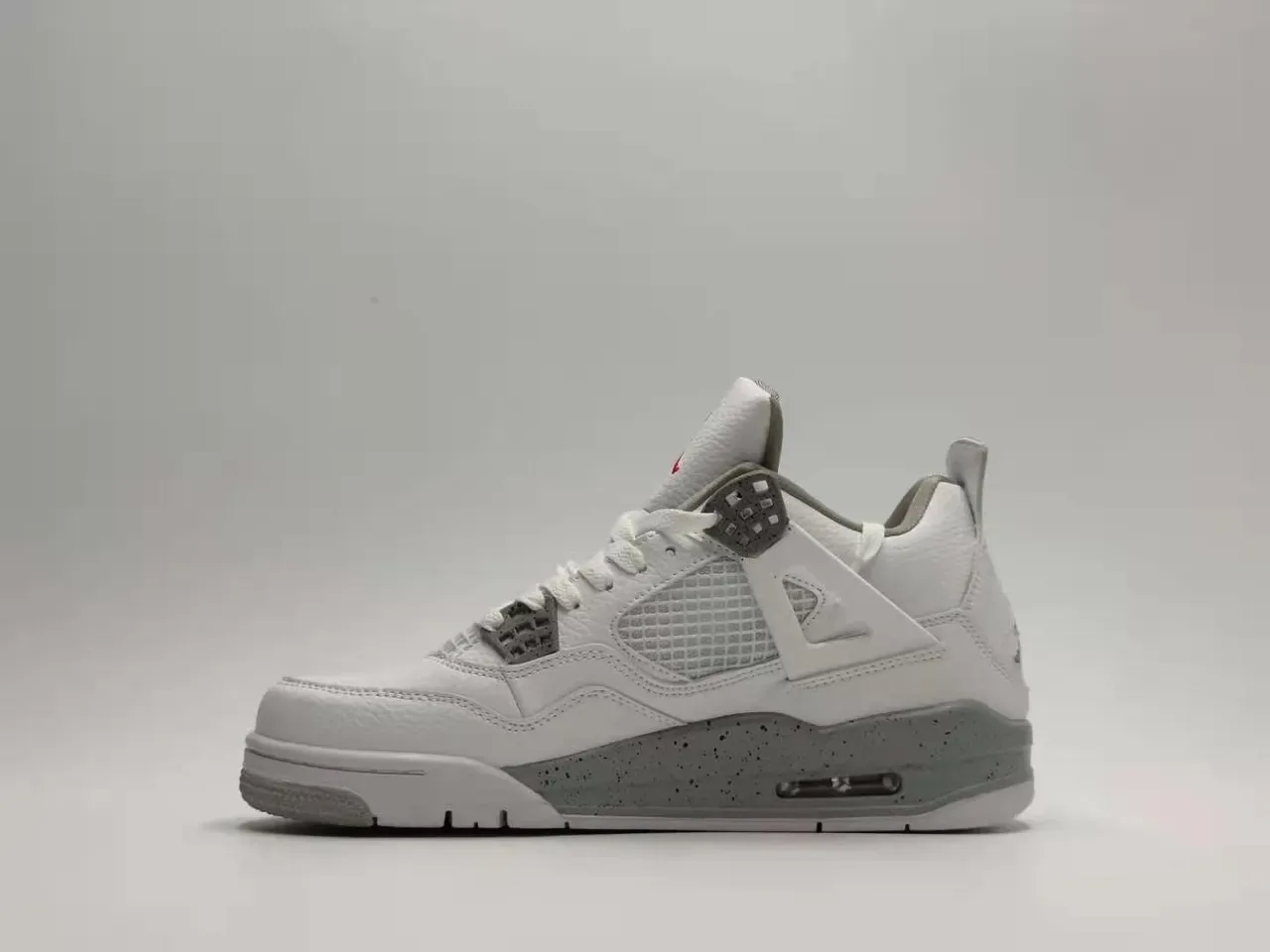 Air Jordan 4 Chaussures de Basketball Blanc Gris Rouge 7