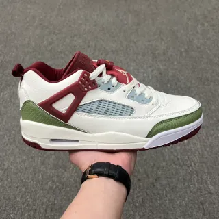 Air Jordan 4 White Maroon Olive Lifestyle Sneakers